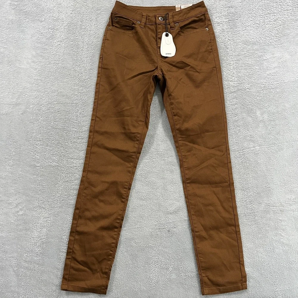 PrAna Jeans Womens 00 Short Brown Kayla Skinny Organic Cotton 30